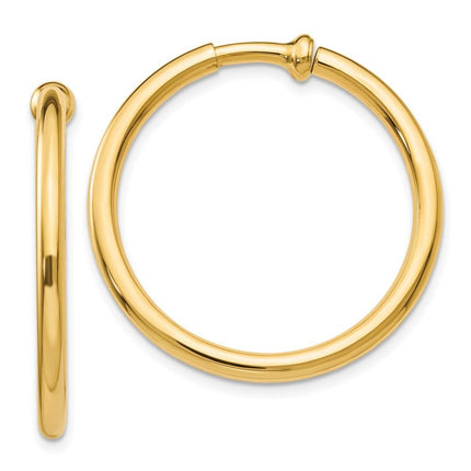 14k Non-Pierced Hoops Earrings ,