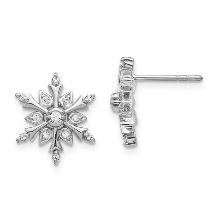 14k White Gold Diamond Earrings ,
