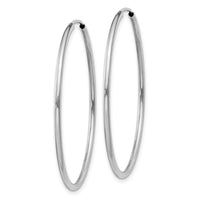 14k White Gold 1.5mm Polished Endless Hoop Earrings ,