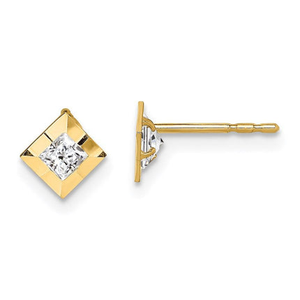 Madi K Kid's 14k CZ Square Post Earrings ,