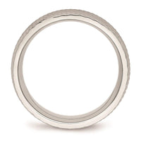 Stainless Steel Polished Textured Ring ,