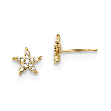 Madi K Kid's 14k CZ Starfish Post Earrings ,