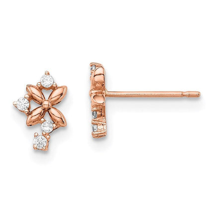 Madi K Kid's 14k Rose Gold CZ Post Earrings ,