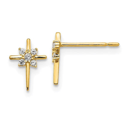 Madi K Kid's 14k CZ Cross Post Earrings ,