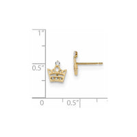 Madi K Kid's 14k CZ Crown Post Earrings ,
