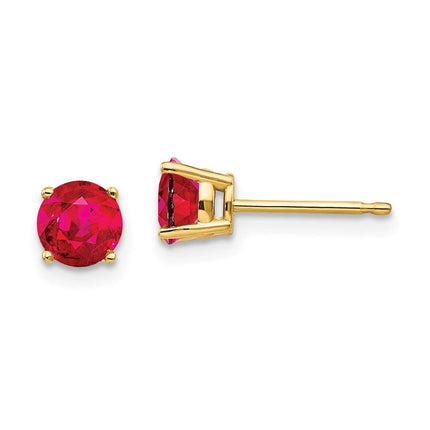 14k Ruby Post Earrings ,