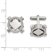 Stainless Steel Brushed and Polished Cufflinks ,
