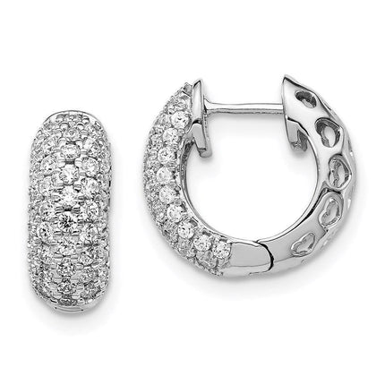 14k White Gold Diamond Earrings ,