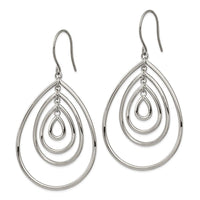 Stainless Steel Polished Dangle Shepherd Hook Earrings ,