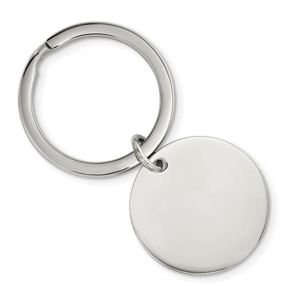 Stainless Steel Brushed and Polished 1.85mm Reversible Circle Key Chain ,