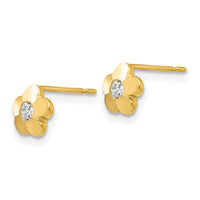 Madi K Kid's 14k  CZ D/C  Flower Post Earrings ,