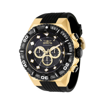 Invicta Men's Chrono Watch - Pro Diver Yellow Gold Case Black Silicone Strap | 36039 ,