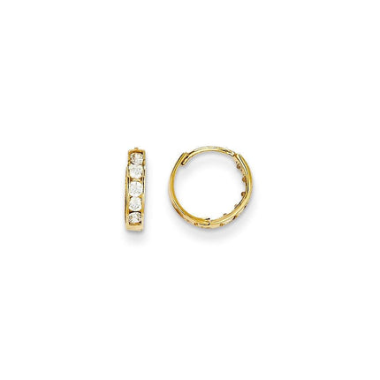 Madi K Kid's 14k CZ Hinged Hoop Earrings ,