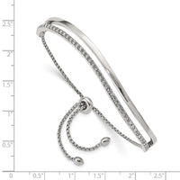 Stainless Steel Polished with Crystals from Swarovski Adjustable Bangle ,