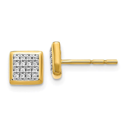 14K Diamond Post Earrings ,