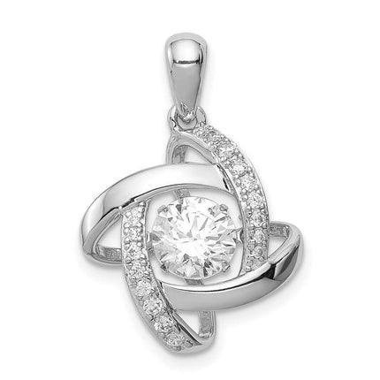 Sterling Silver Platinum-plated Vibrant Swarovski Zirconia & CZ Pendant ,
