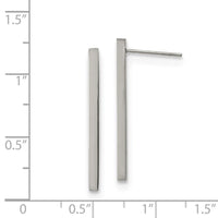 Stainless Steel Polished Bar Post Earrings ,