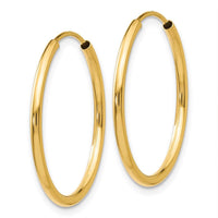 14k 1.5mm Polished Round Endless Hoop Earrings ,