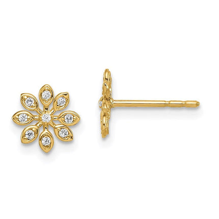 Madi K Kid's 14k CZ Flower Post Earrings ,