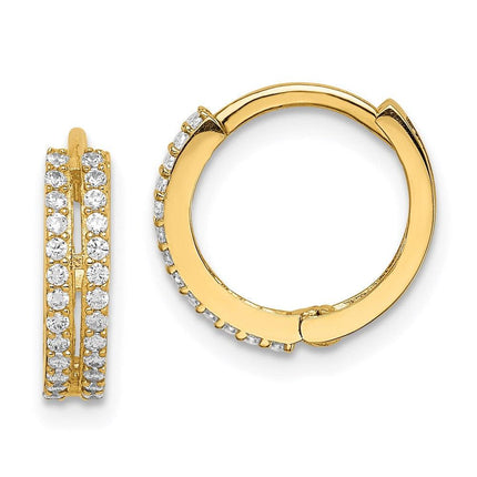 Madi K Kid's 14k CZ Hinged Hoop Earrings ,