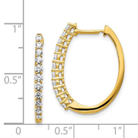 14k Diamond Hinged Hoop Earrings ,