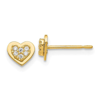 Madi K Kid's 14k CZ Heart Post Earrings ,