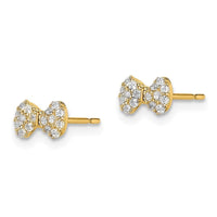 Madi K Kid's 14k CZ Bow Post Earrings ,