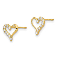 Madi K Kid's 14k CZ Heart Post Earrings ,