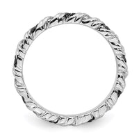Sterling Silver Stackable Expressions Black & White Diamond Ring ,
