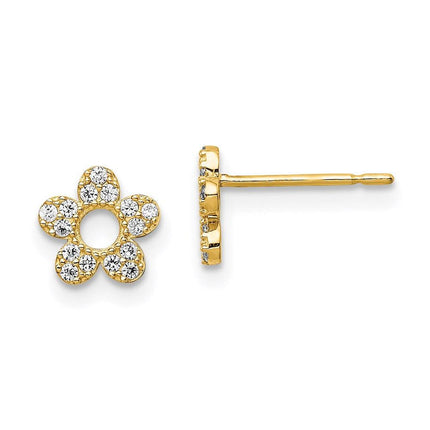 Madi K Kid's 14k CZ Flower Post Earrings ,