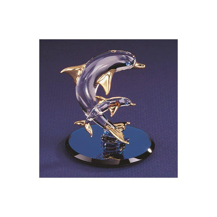 Dolphin & Baby Glass Figurine ,