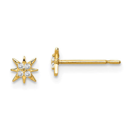 Madi K Kid's 14k  CZ Star Post Earrings ,