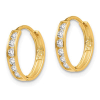 Madi K Kid's 14k CZ Hinged Hoop Earrings ,