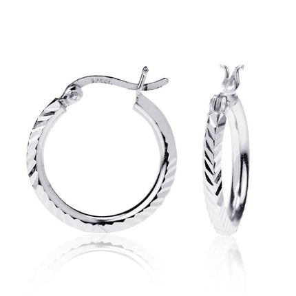 Sterling Silver Small D-C Hoop Earrings ,