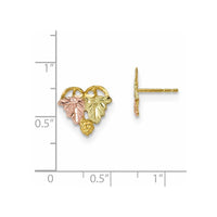 10k Tri-Color Black Hills Gold Post Earrings ,