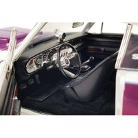 Acme 1/18 Diecast Model Car - 1968 Plymouth Barracuda Purple Metallic and White ,