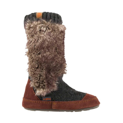 Acorn Kid's Slouch Boot Slippers - Comfort Charcoal Faux Fur, K8/9 | A18703ADS8-9 ,
