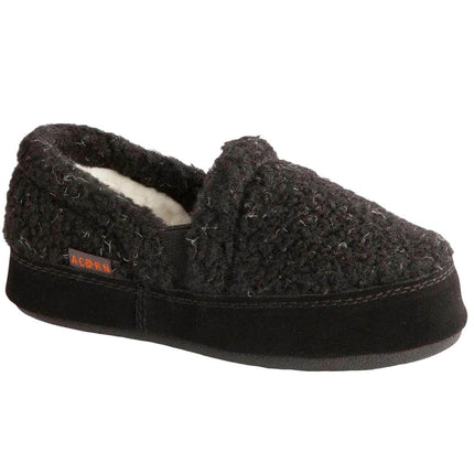 Acorn Kids' Moccasin - Colby Gore Durable Suede, Black Berber, K3/4 | A10036ACE3-4 ,