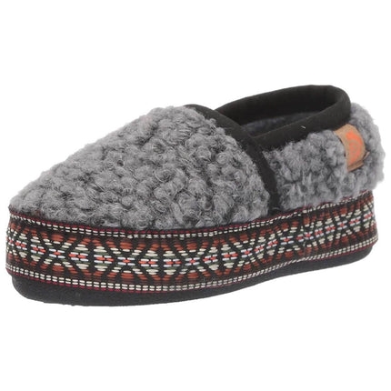 Acorn Kids' Slippers - L’il Woven Trim Moccasins, Stormy Grey, K12/13 | A19009STG12-13 ,