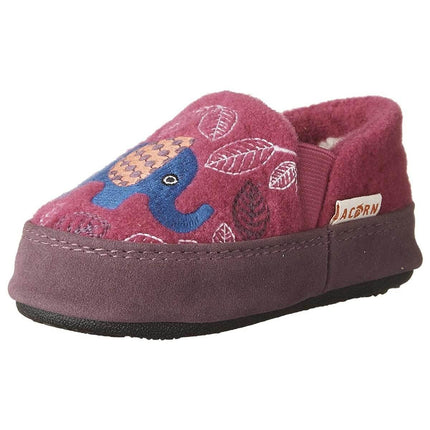 Acorn Kids' Slipperss - Colby Gore Moccasins, Magenta Elephant, K8/9 | A10036MTE-8-9 ,