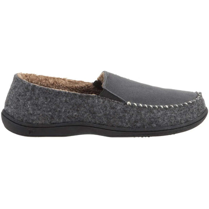 Acorn Men's Crafted Moc Slippers - Suede and Faux Wool, Ash, X-Large | A19016ASHMXL ,