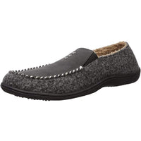 Acorn Men's Crafted Moc Slippers - Suede and Faux Wool, Ash, X-Large | A19016ASHMXL ,
