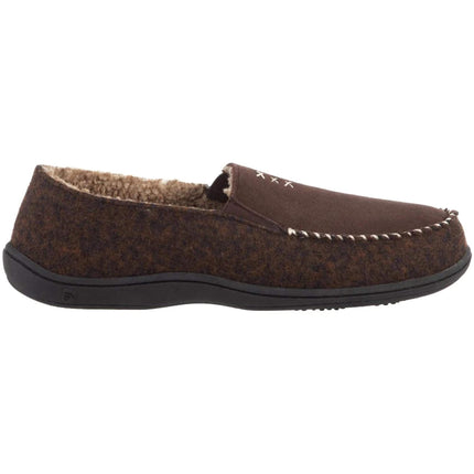 Acorn Men's Crafted Moc Slippers - Suede and Faux Wool, Walnut, X-Large | A19016WALMXL ,
