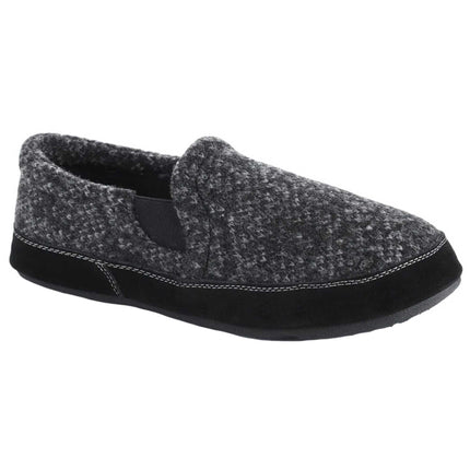 Acorn Men's Moc Slippers - Fave Gore Wool, Charcoal Tweed, Medium | A11172CTWMM ,