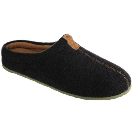 Acorn Men’s Slippers - Algae Infused Wool Comfort Black Wool, Medium | A19023BLKMM ,