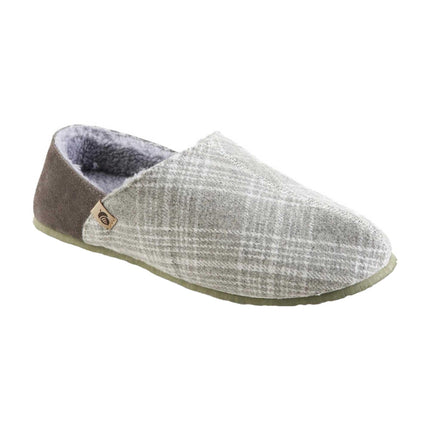 Acorn Men's Slippers - Parker Algae Sole Grey Plaid Flannel, Medium | A20158GPLMM ,