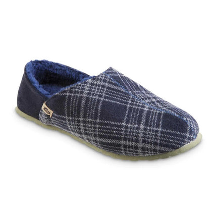 Acorn Men's Slippers - Parker Algae Sole Navy Plaid Flannel, X-Large | A20158NPLMXL ,