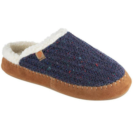 Acorn Women’s Clog - Sustainable Camden Navy Wool Rubber Outsole, S | A20136NBLWS ,