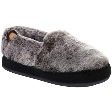 Acorn Women’s Moc Slippers - Original Cozy, Charcoal Faux Fur, Medium | A10080ADSWM ,