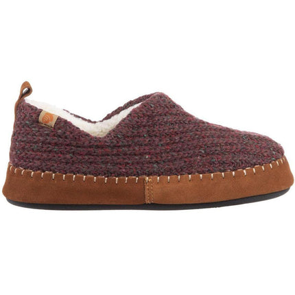 Acorn Women’s Moc Slippers - Sustainable Camden Garnet Wool, Medium | A19019GARWM ,
